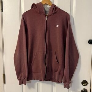 Champion full zip hoodie large maroon fader